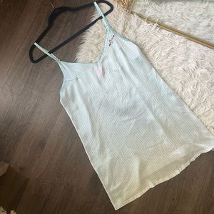 Medium Betsey Johnson Embroidered Lingerie Slip Chemise Blue and White
